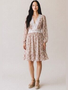 SHEIN Floral Bohemian Long Sleeve Dress